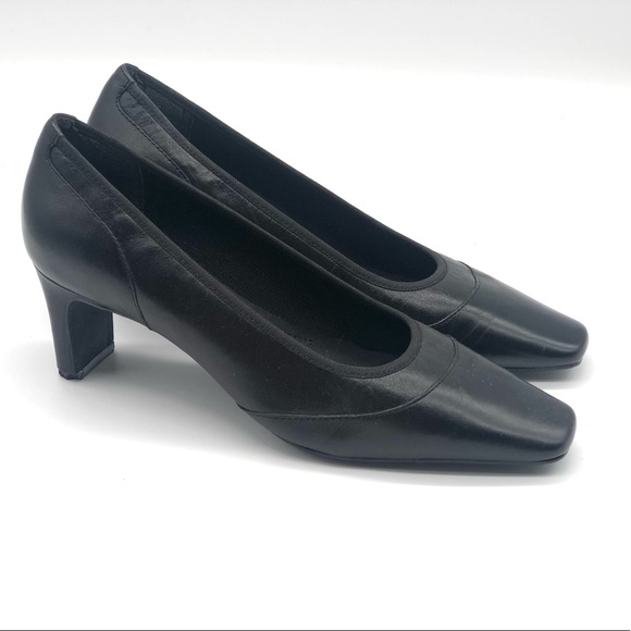Easy Spirit Square Toed Black Heels size 5 1/2 - Picture 6 of 10